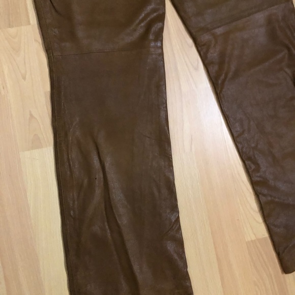 Women’s Authentic Brown Leather Pants Size 8 - Picture 8 of 8